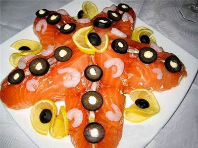 Салат из рыбы чир и апельсина